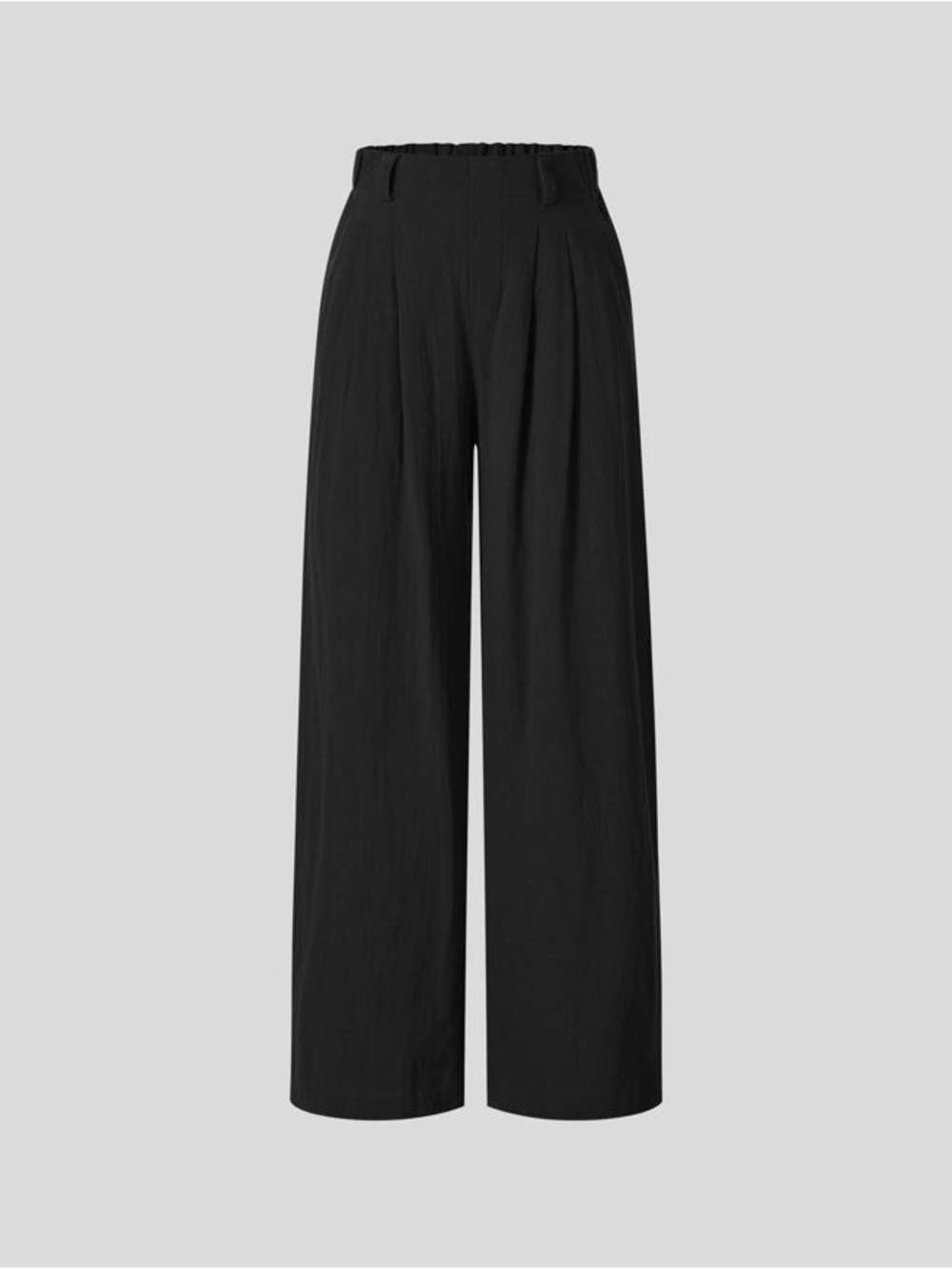 HALARA Black Waffle Print Wide-Leg High-Rise Trousers - Picture 1 of 6